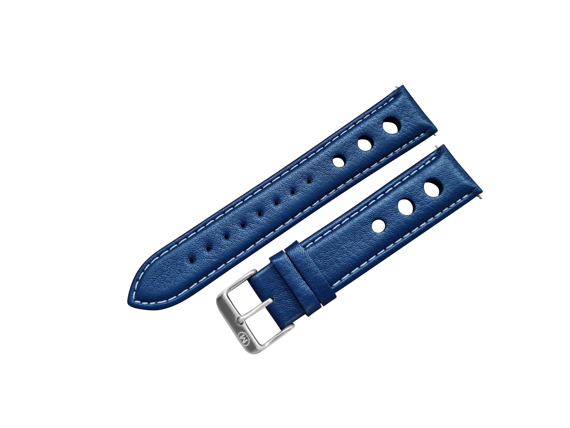 Blue Leather Rally Watch Strap 22mm