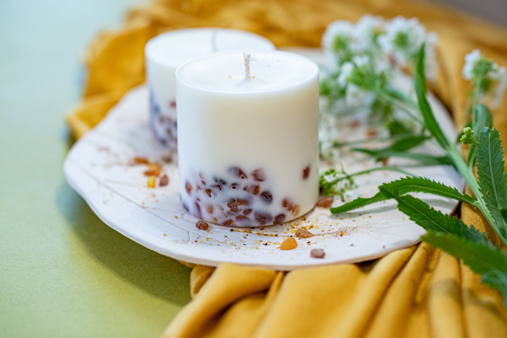 Amber & Pine Scented Candle – Latvian Handmade Soy Wax Candle by TL Candles at www.brixbailey.com