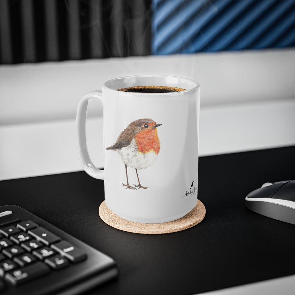 Robin Bird Ceramic Coffee Mug 15oz