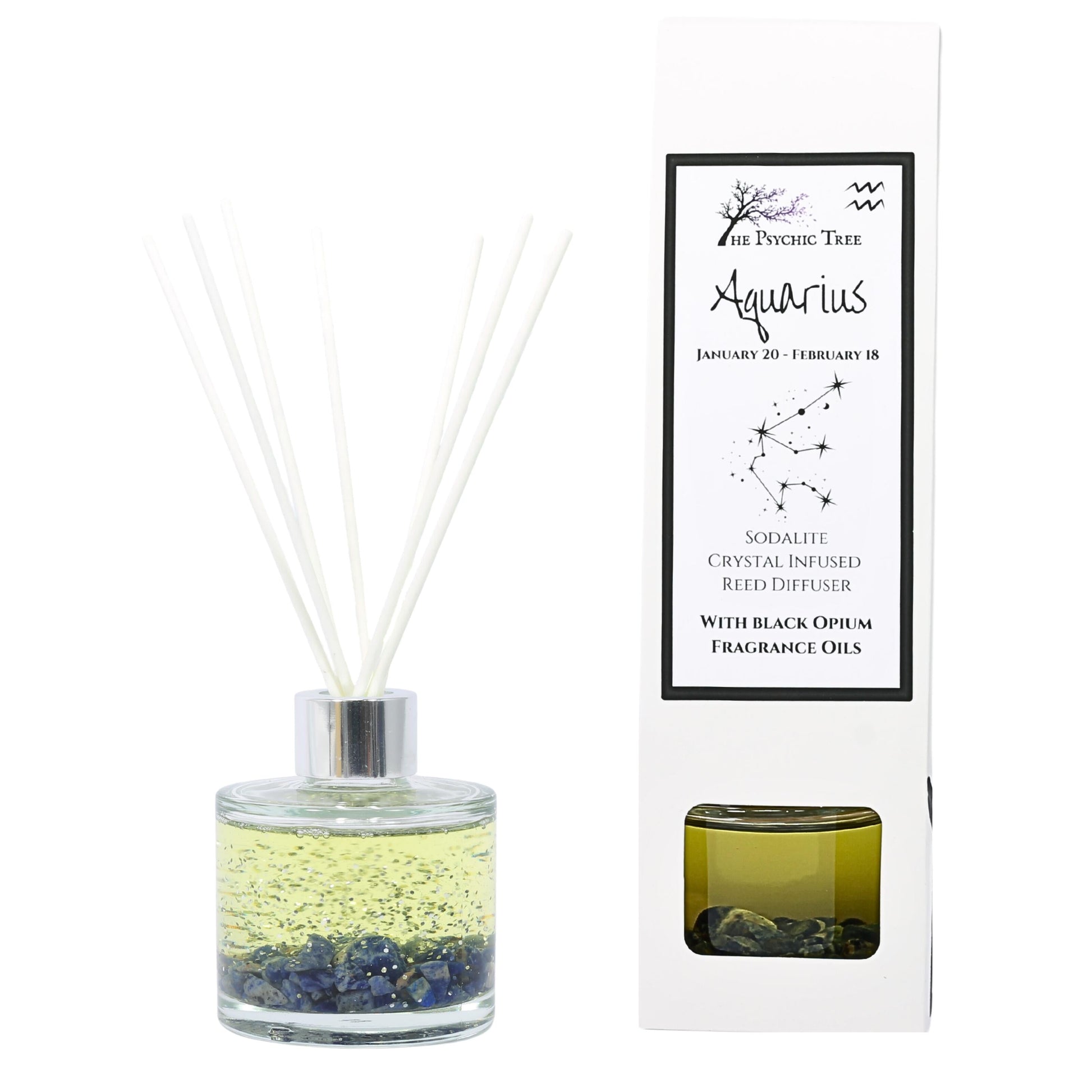 Aquarius Zodiac Crystal Infused Reed Diffuser