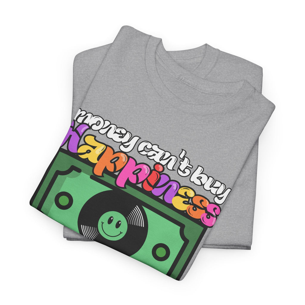 Money Can't Buy Happiness Men's Vinyl Record T-Shirt