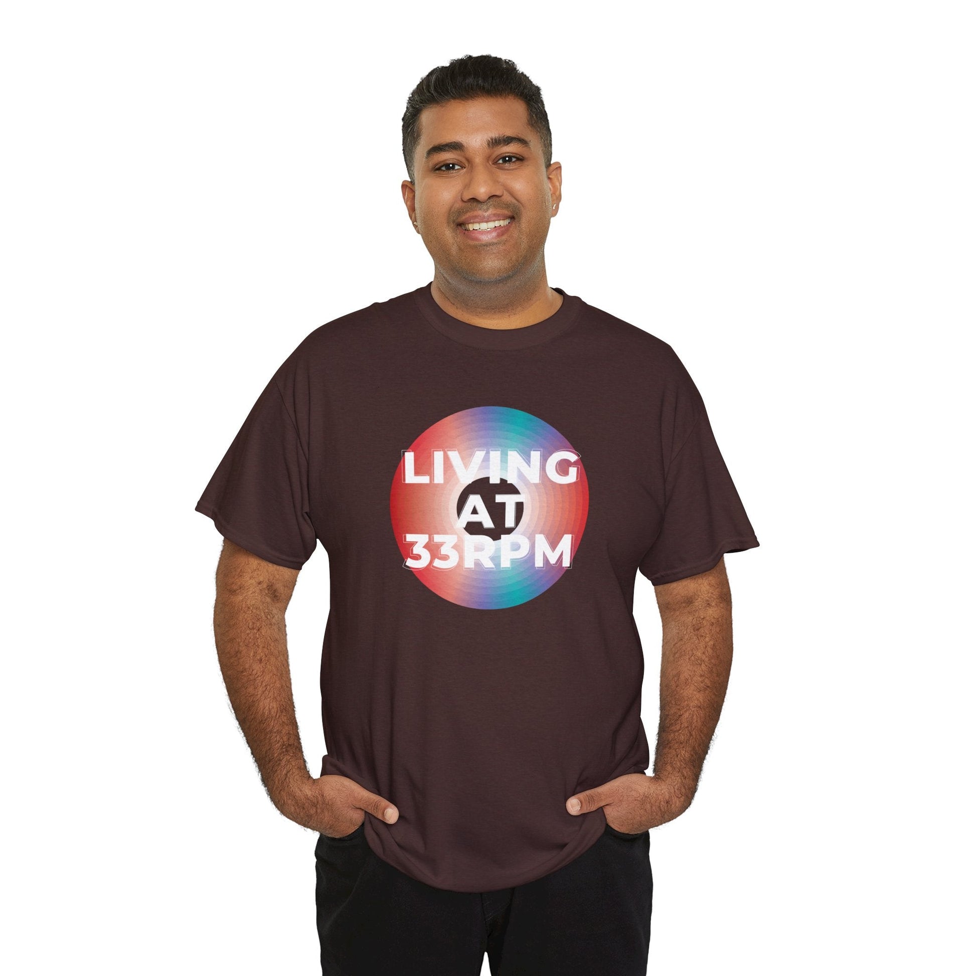 Living at 33rpm Men's Vinyl T-Shirt
