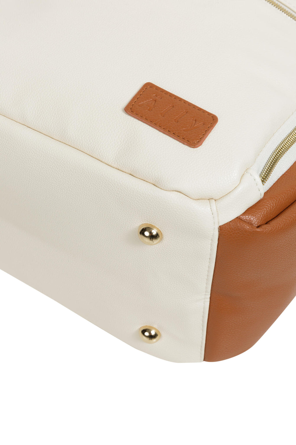 Small Cappuccino Diaper Bag – Elegant & Travel-Friendly by Ally Scandic at www.brixbailey.com