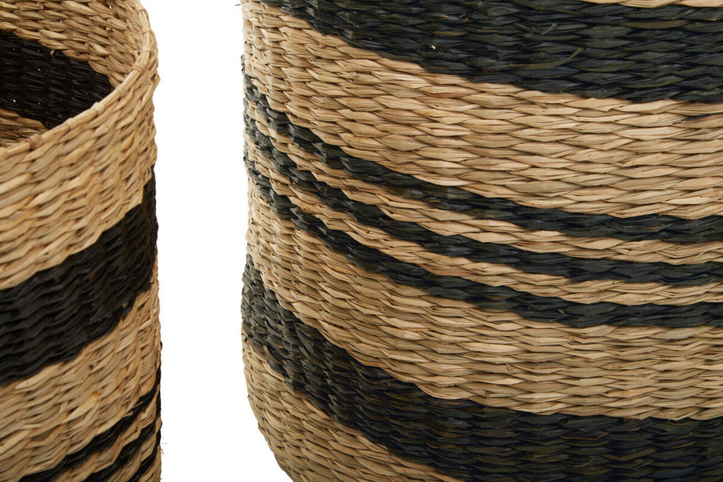Set of 2 Seagrass Baskets with Black Stripes | Arles