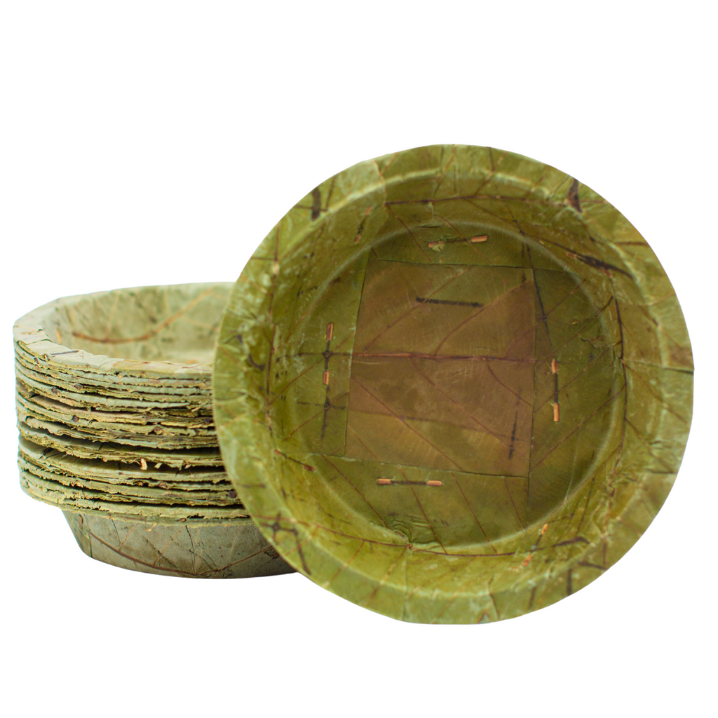 Large Natural Leaf Bowls 19cm Pack of 20