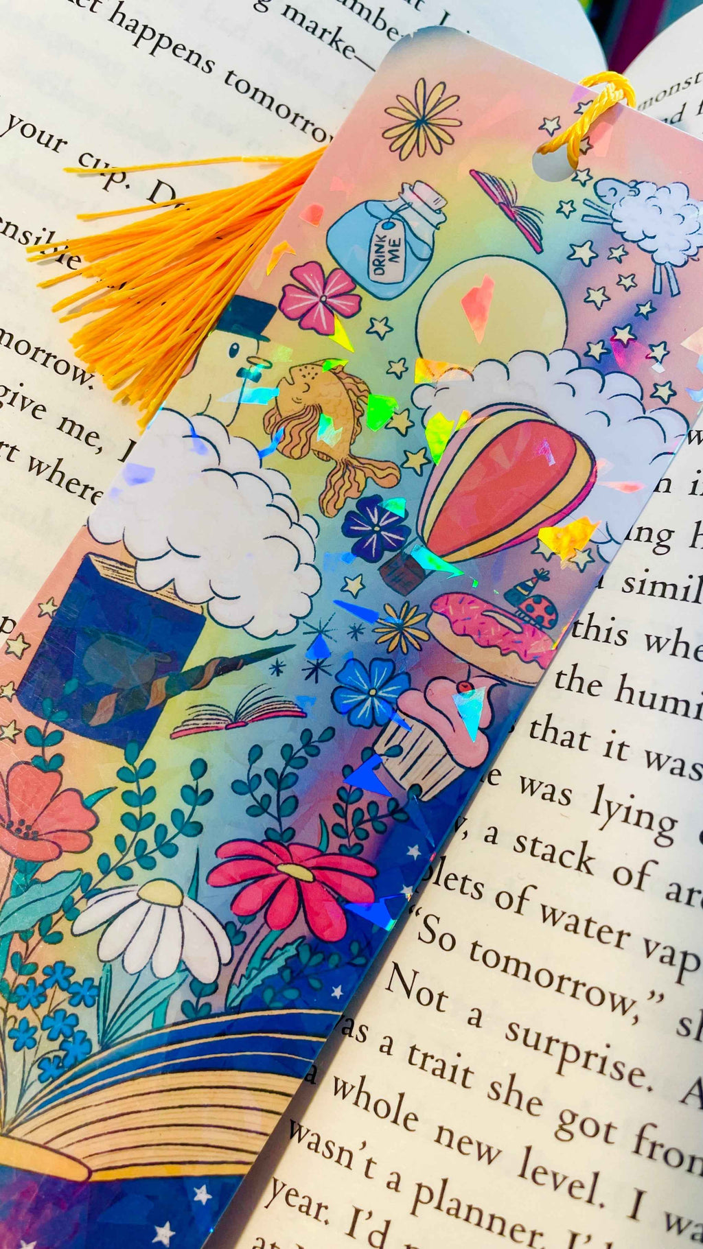 Cute Holographic Bookmark with Tassel