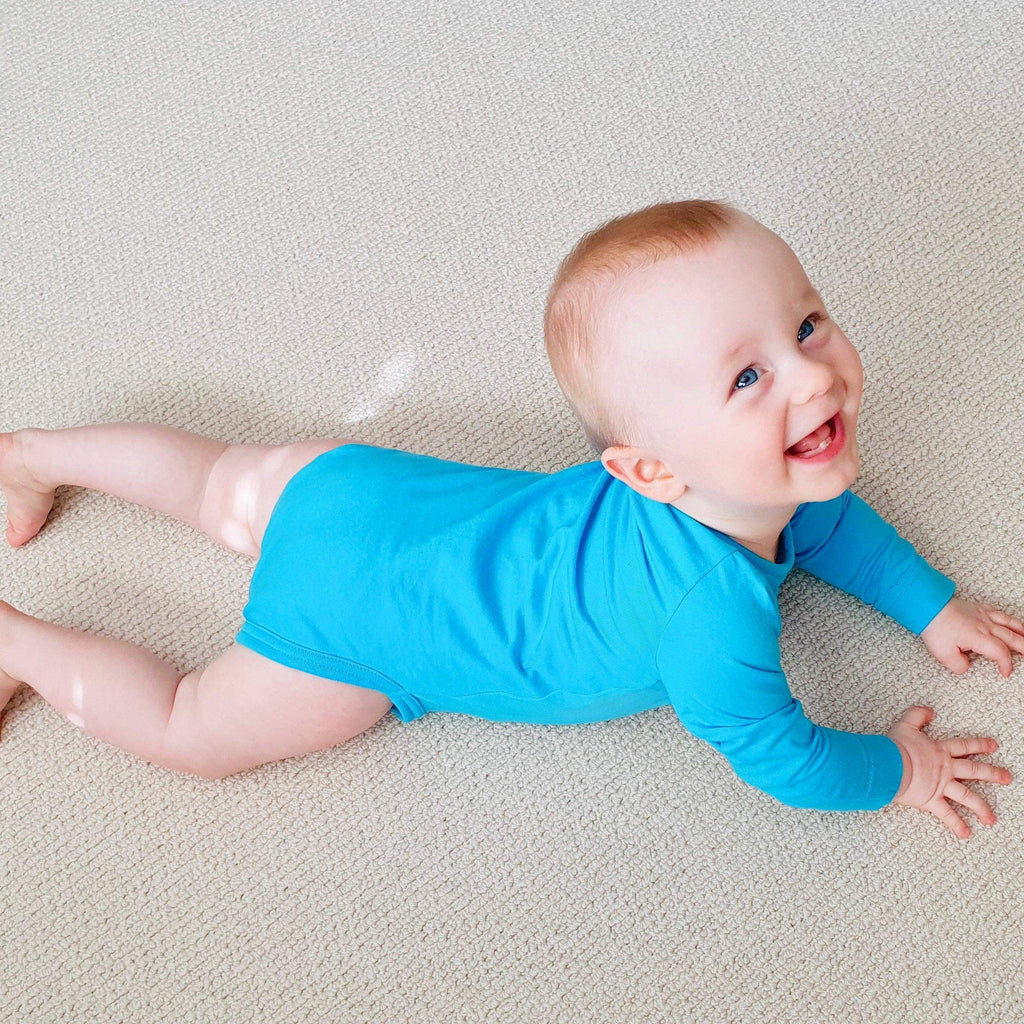 Organic Long Sleeve Vest in Tempting Turquoise