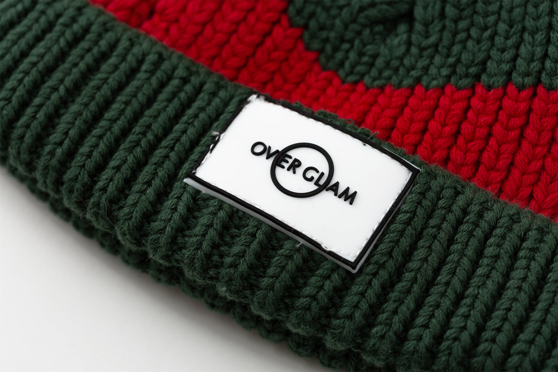 Contrast Woollen Hat for Pets in Green and Red