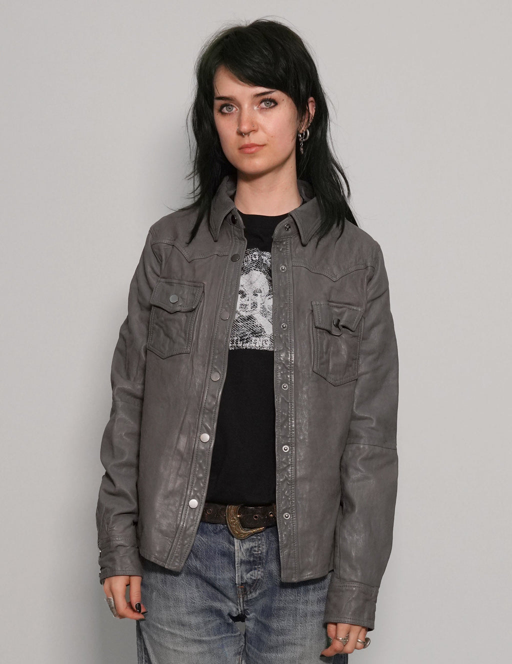 Grey Leather Jacket Immortal