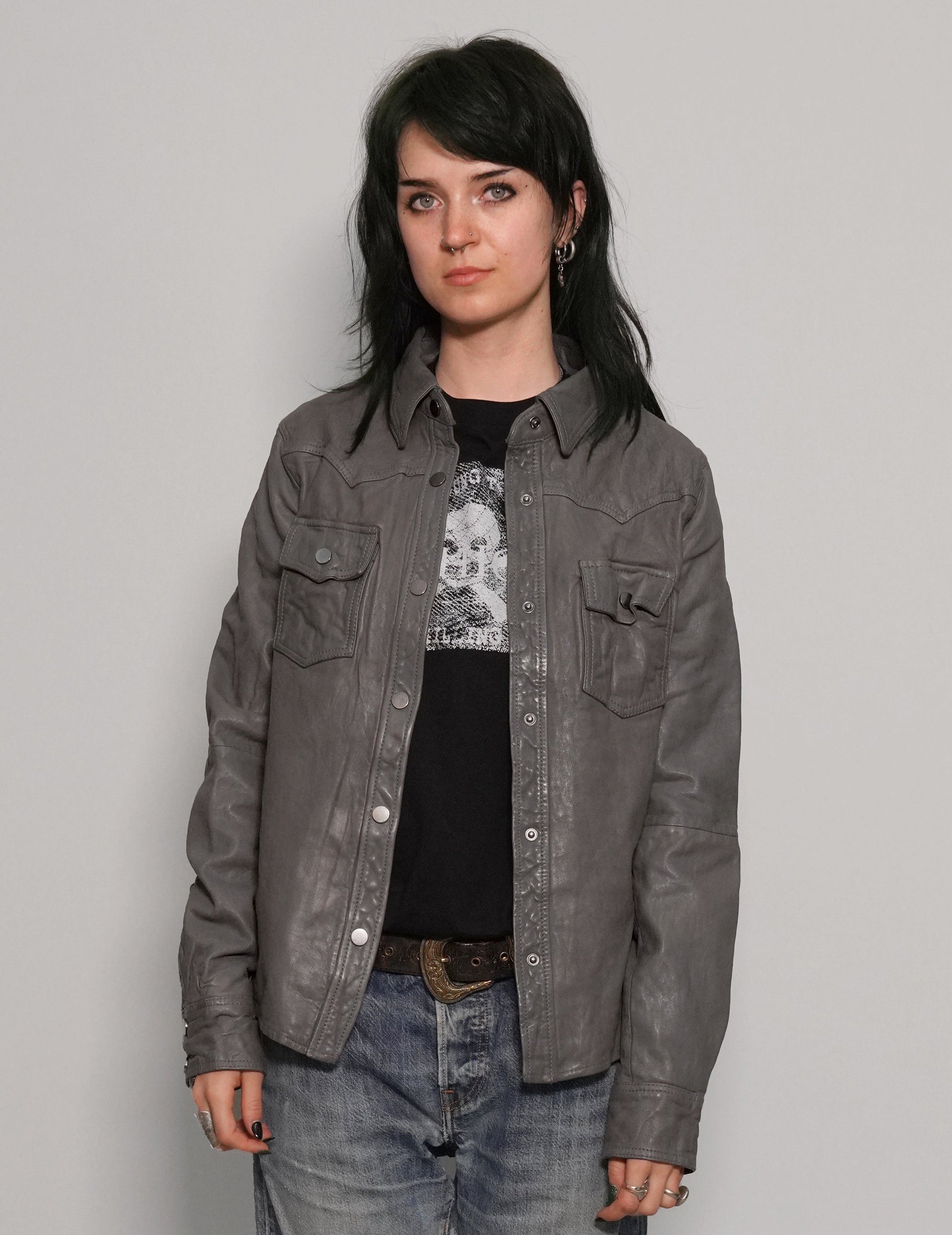 Grey Leather Jacket Immortal