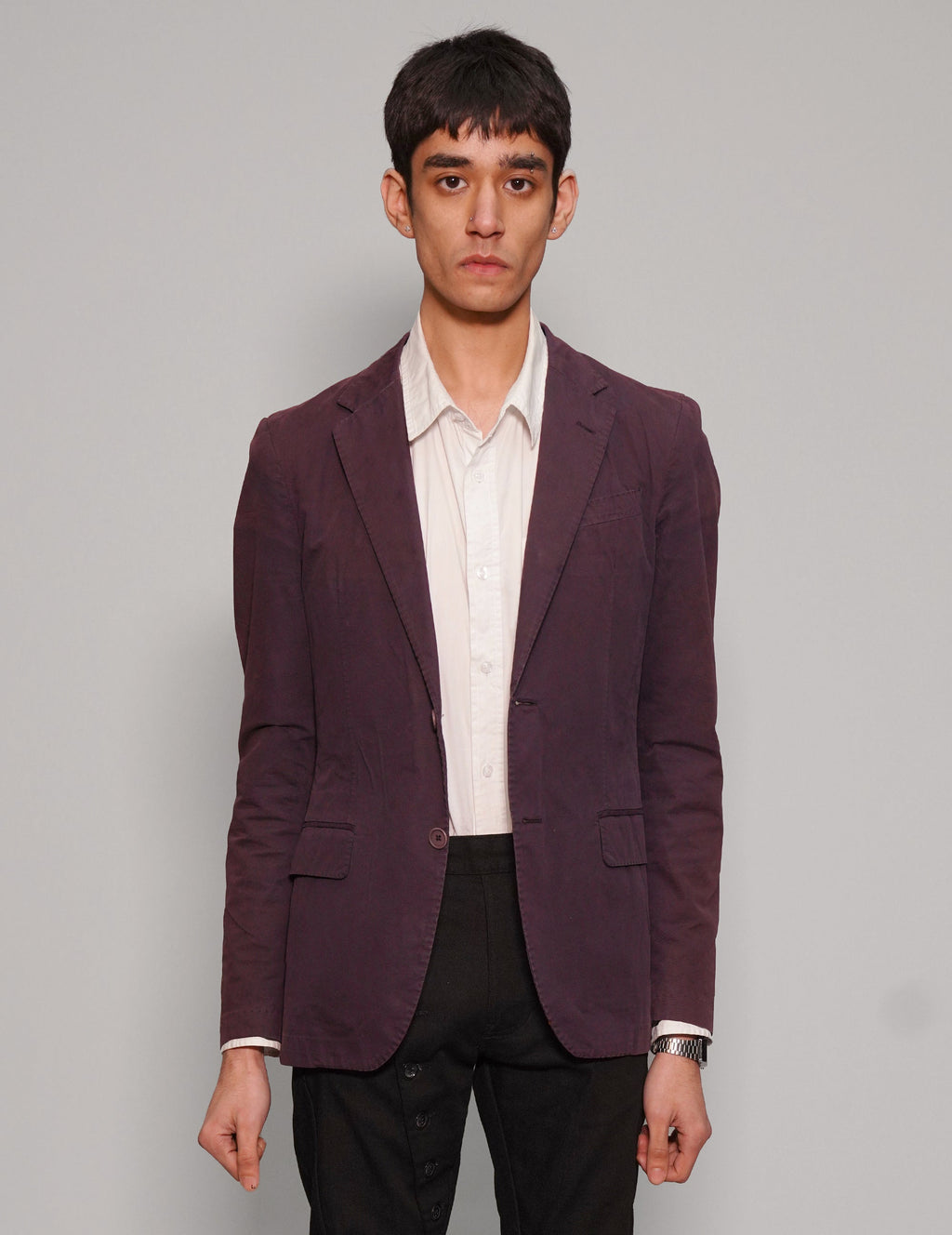 Purple Cotton Blazer in Vintage Condition