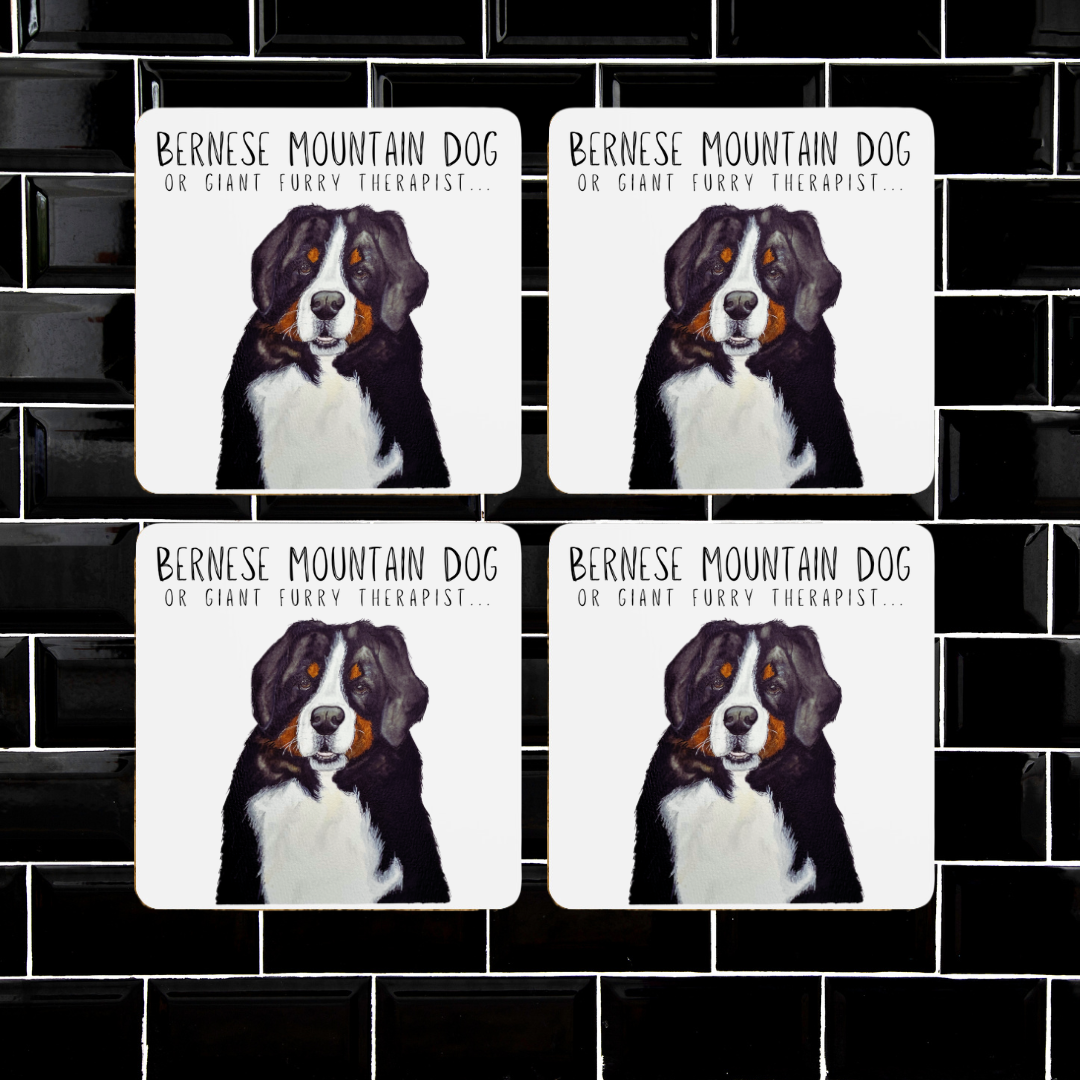 Set of 4 Giant Furry Therapist Coasters with Big Dog Energy