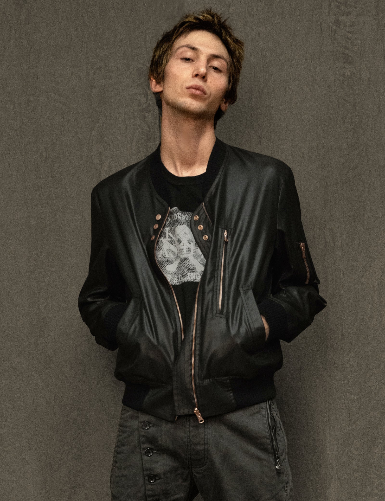 Sebring Reversible Bomber Jacket in Black Chintz Twill