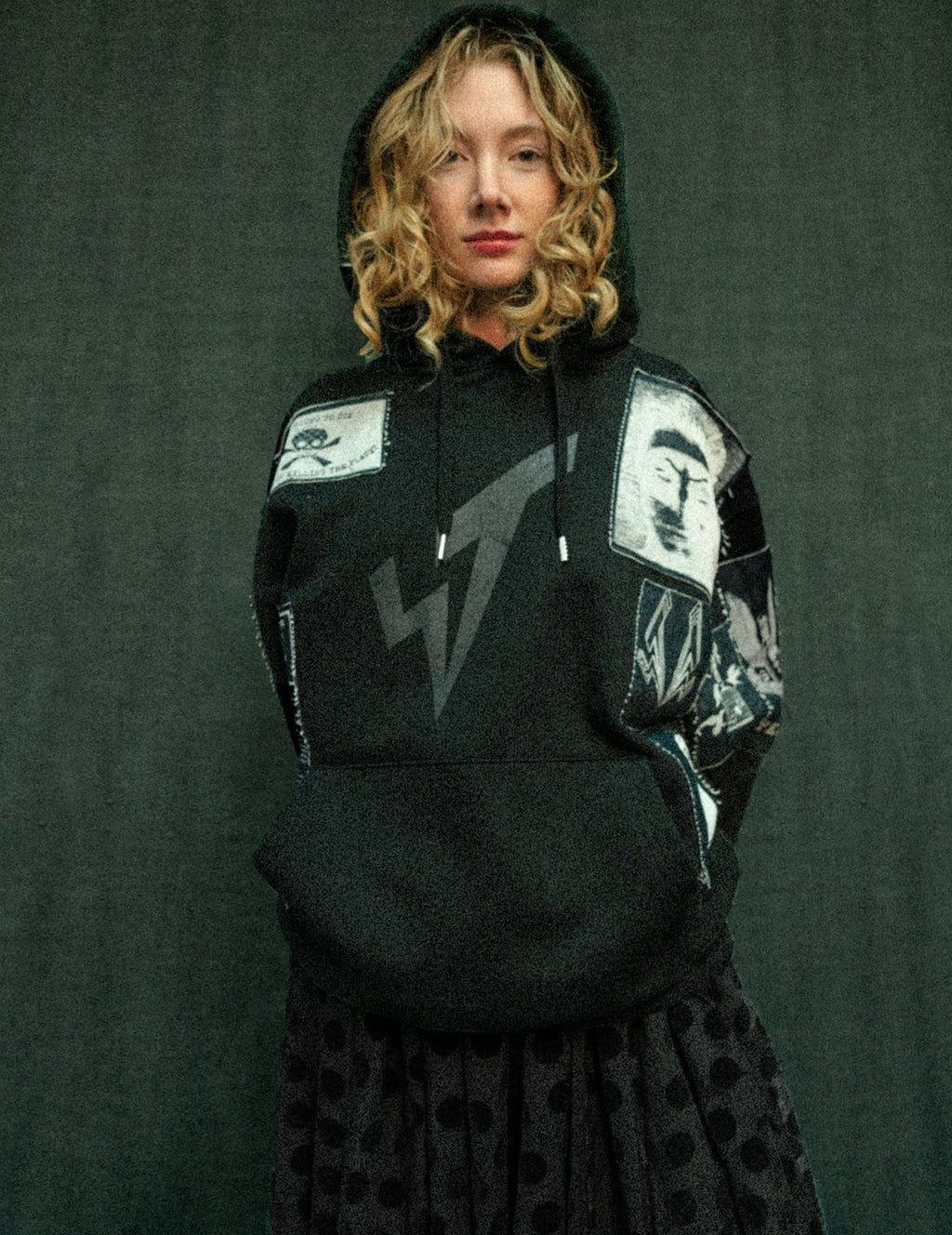 Multipatch Logo Hoodie in Black