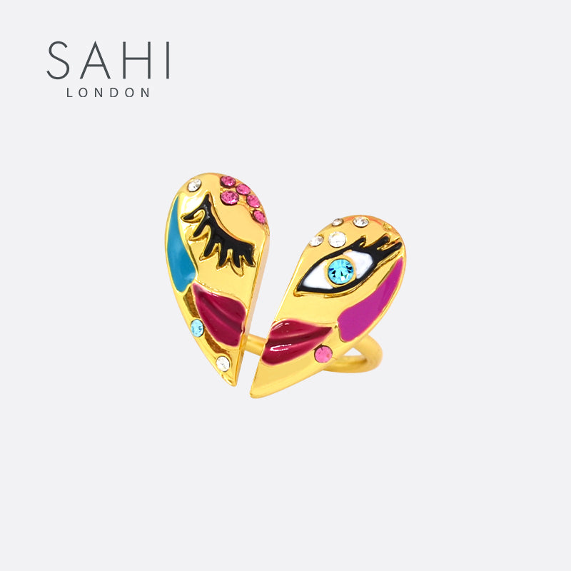 Love Affair Adjustable Enamel Ring in Multi Colors