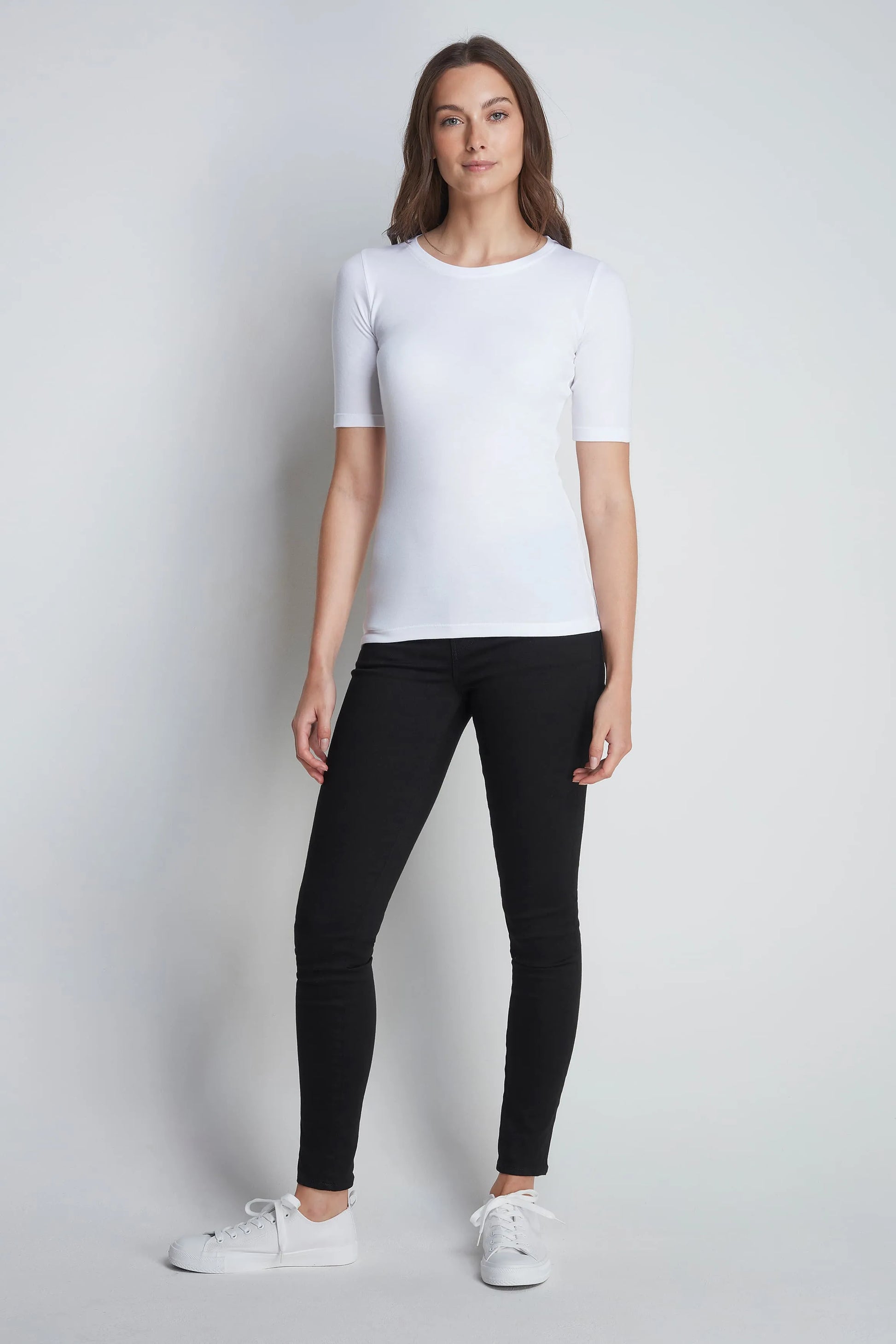 Women's Half Sleeve Crew Neck Cotton Modal Blend T-Shirt