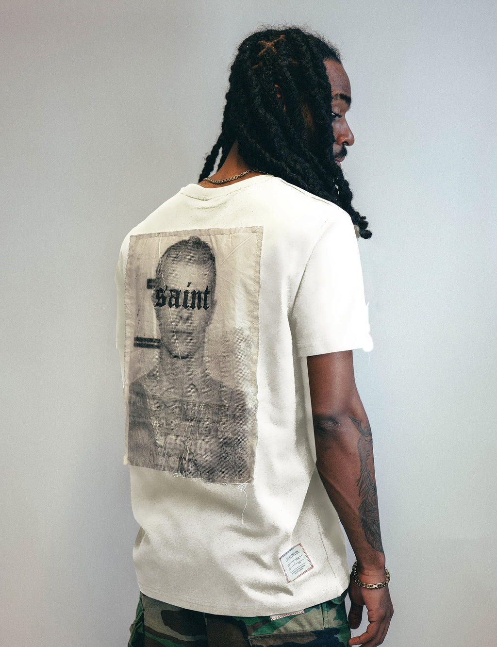 Patched Logo T-Shirt in Ecru