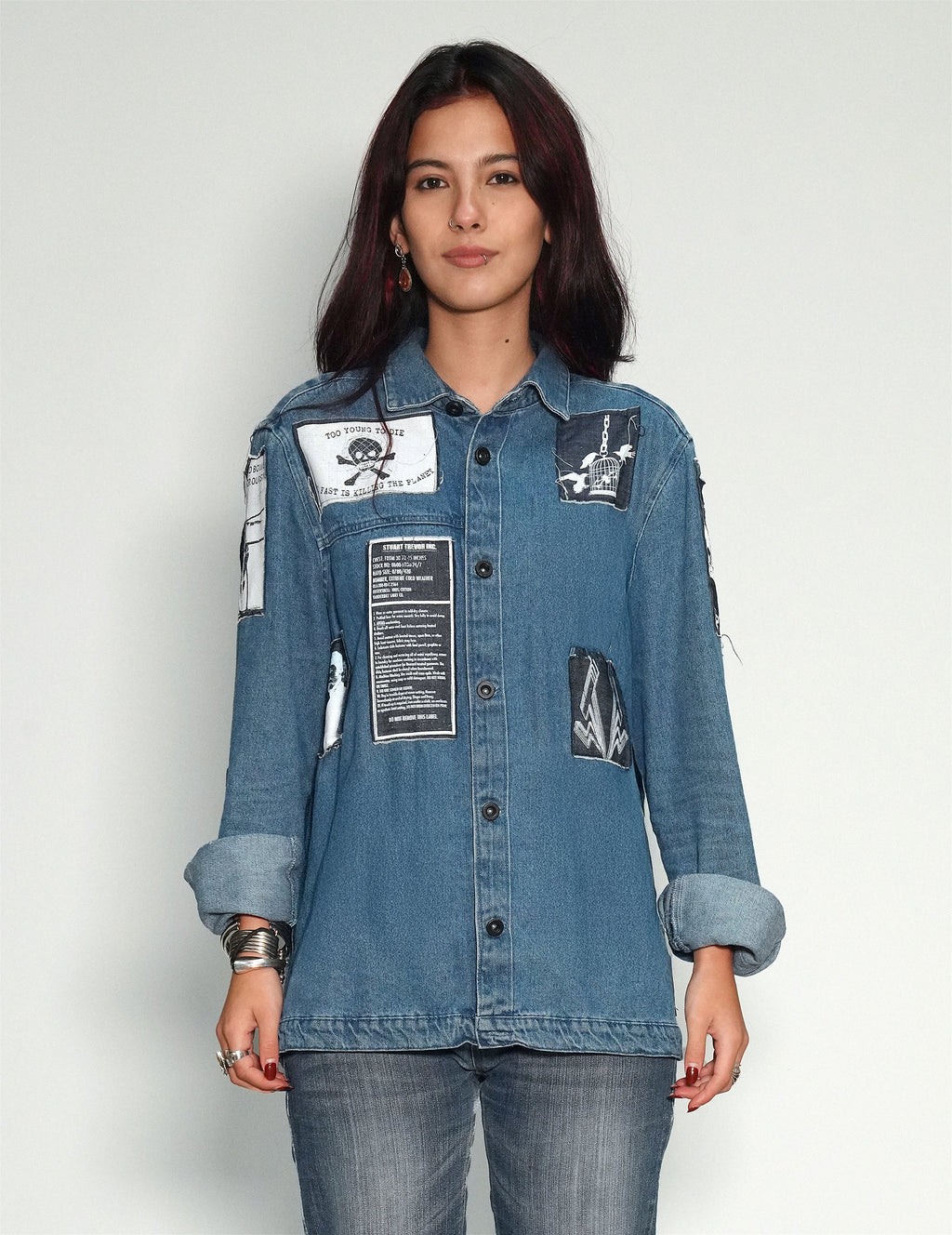 Vintage Denim Patched Shirt