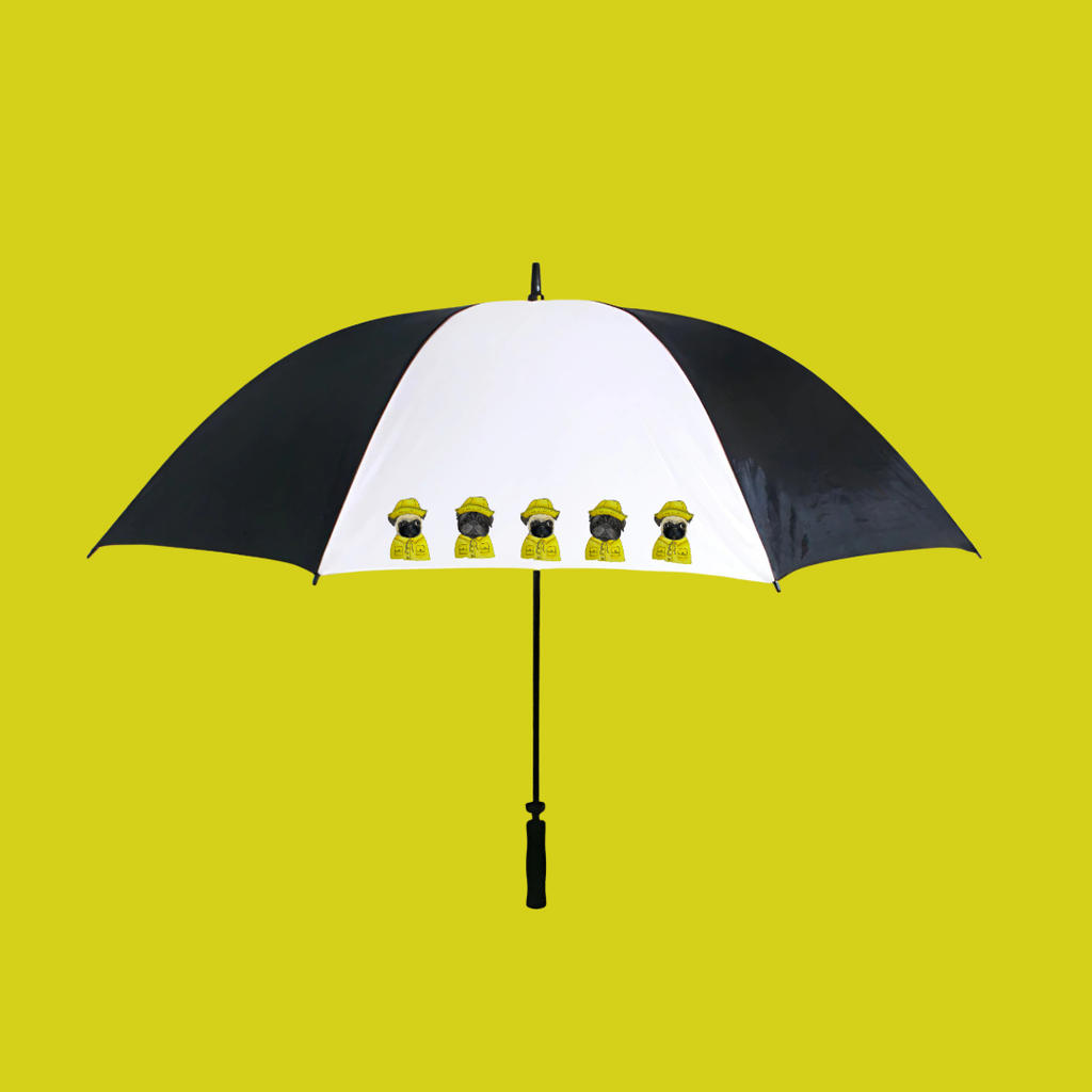 Pug in Raincoat Golf Umbrella