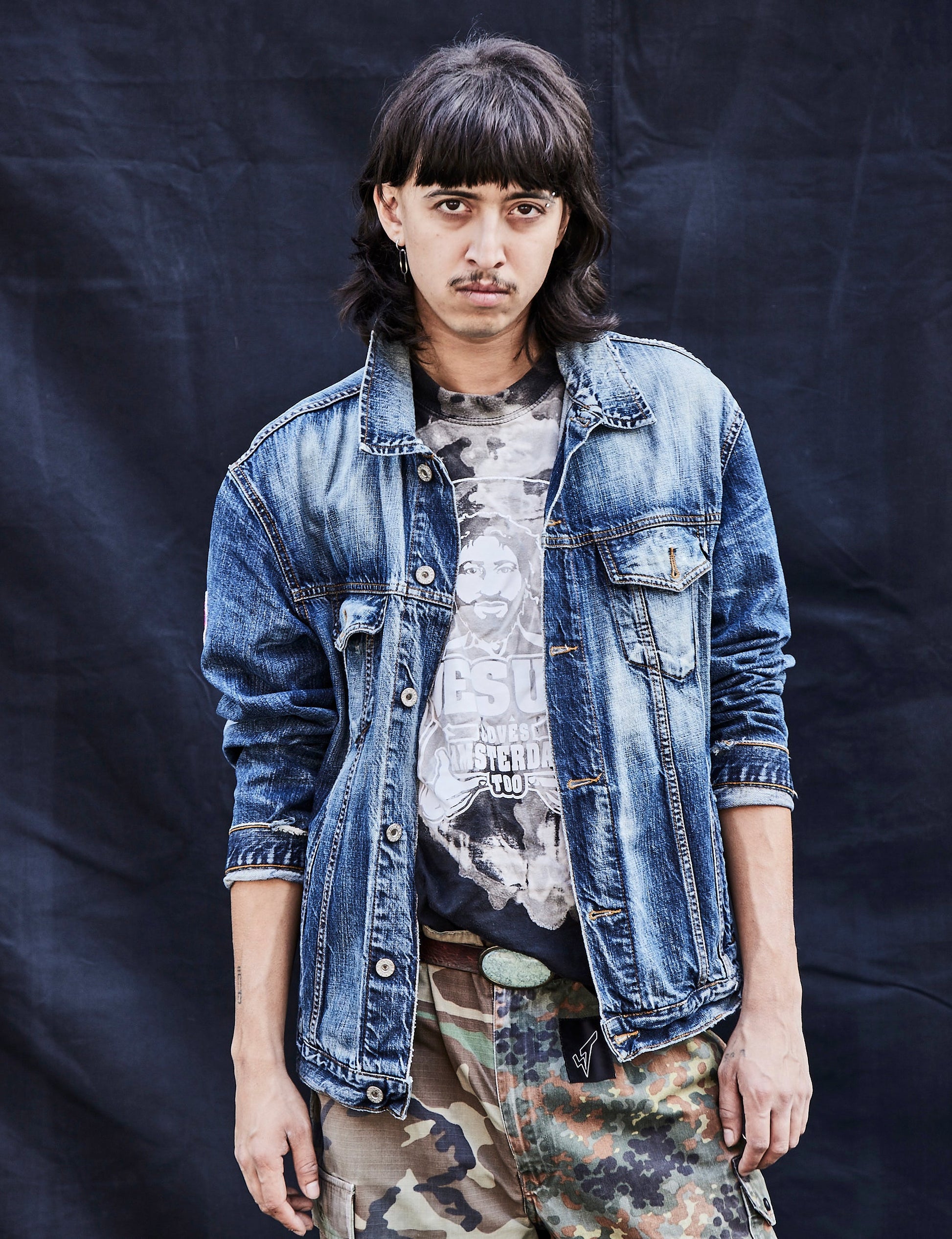 Vintage Military Denim Jacket