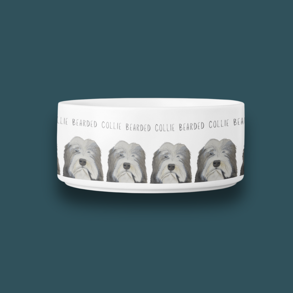 Handcrafted Ceramic Bowl for Bearded Collies