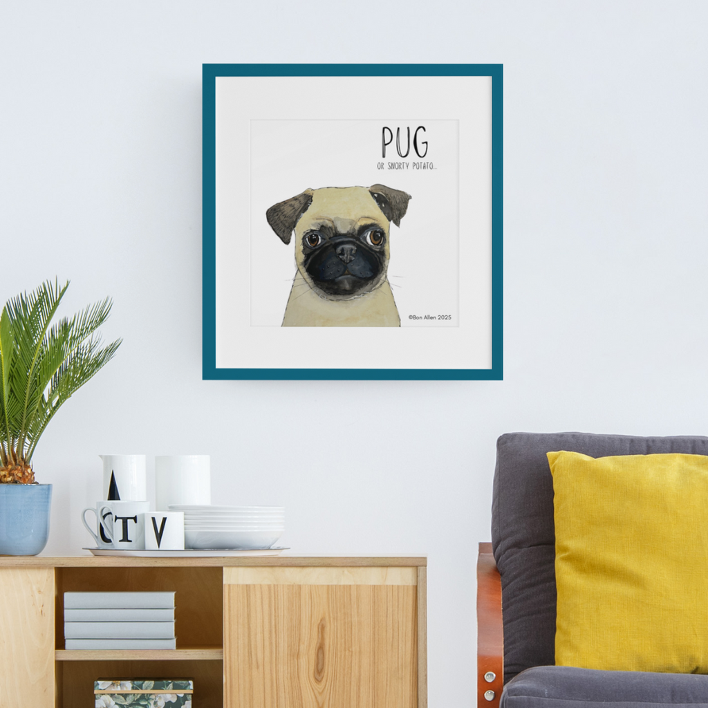 Portrait of a Snorty Potato Pug Art Print