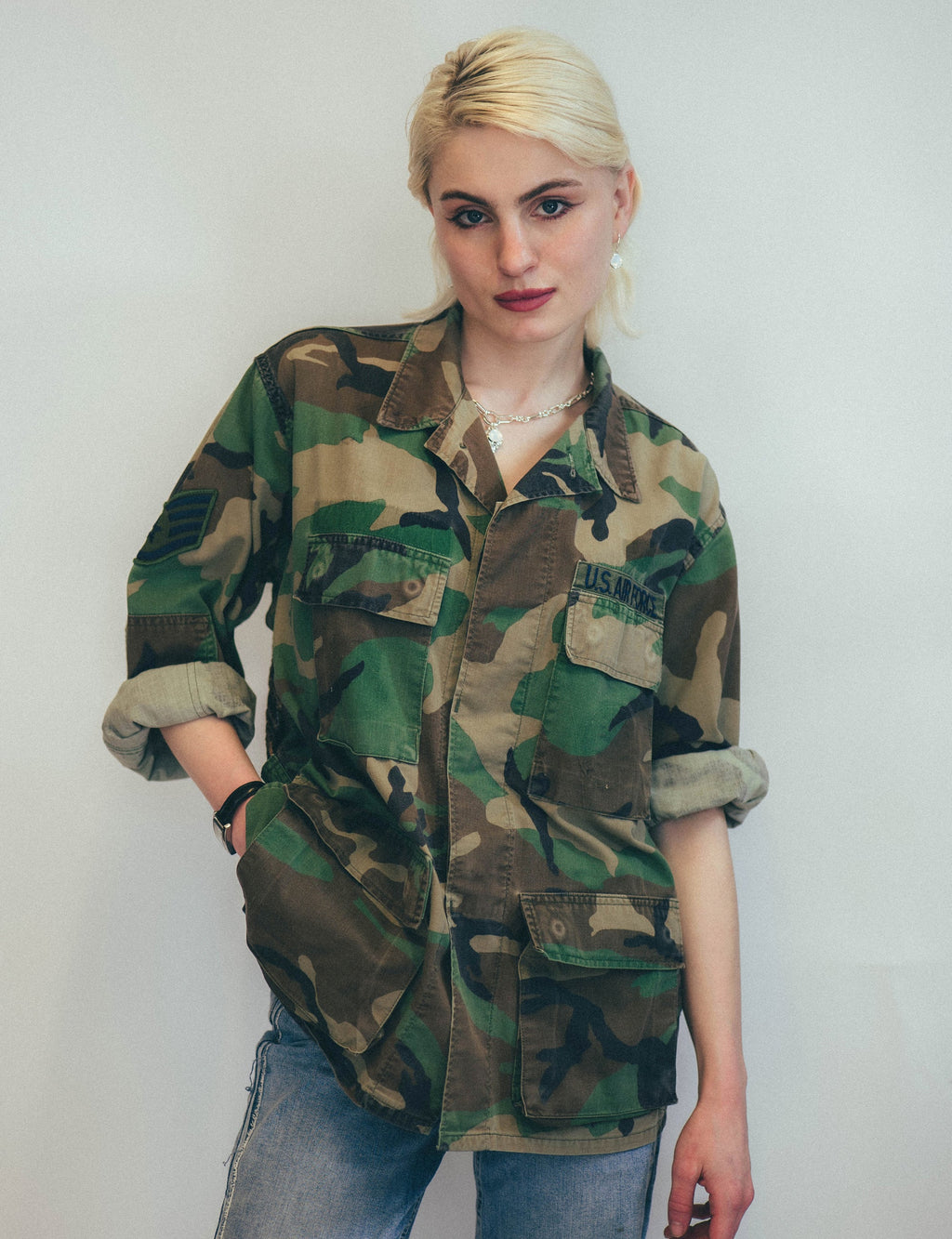 Party Back Shirt Gold Star Sequin Camo