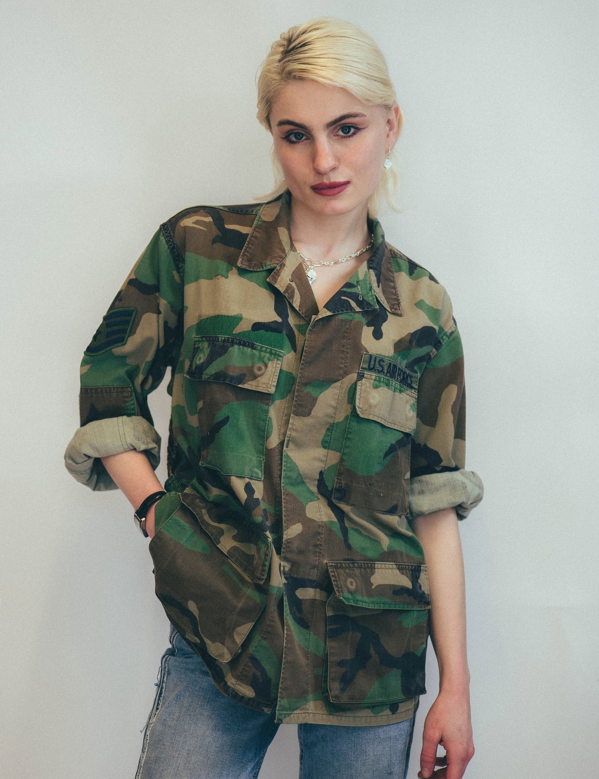 Party Back Shirt Gold Star Sequin Camo