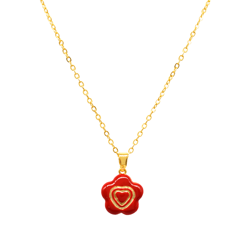 Little Flower Flip Pendant Necklace in Gold