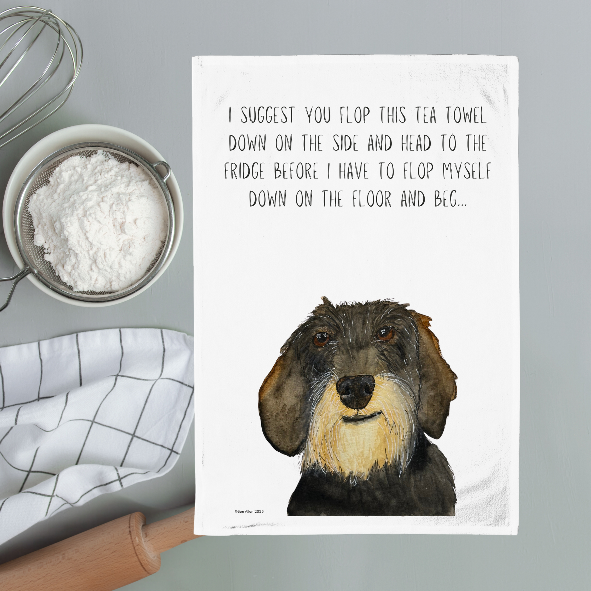 The Dachshund Tea Towel Long Dog Big Attitude