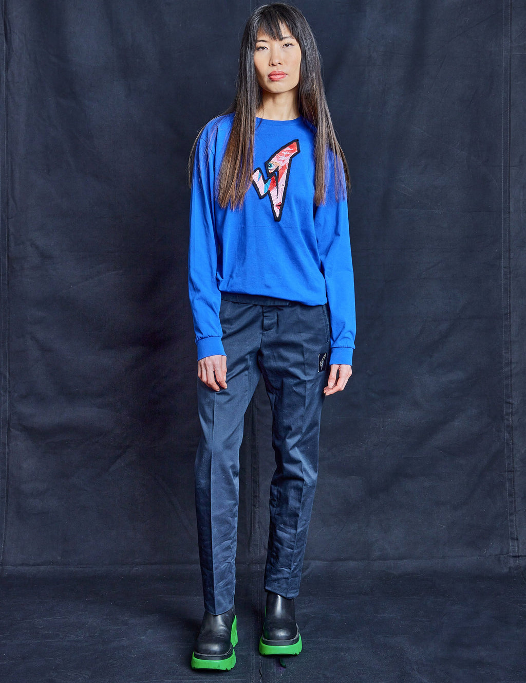 Aladdin Sane Blue Long Sleeve Tee