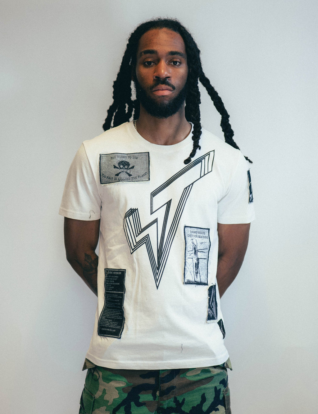 Patched Logo T-Shirt in Ecru