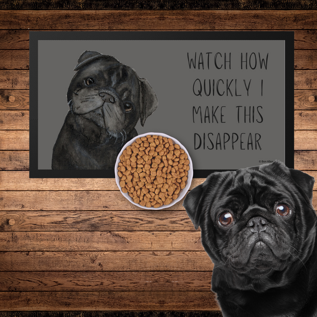 Pug Pet Bowl Mat