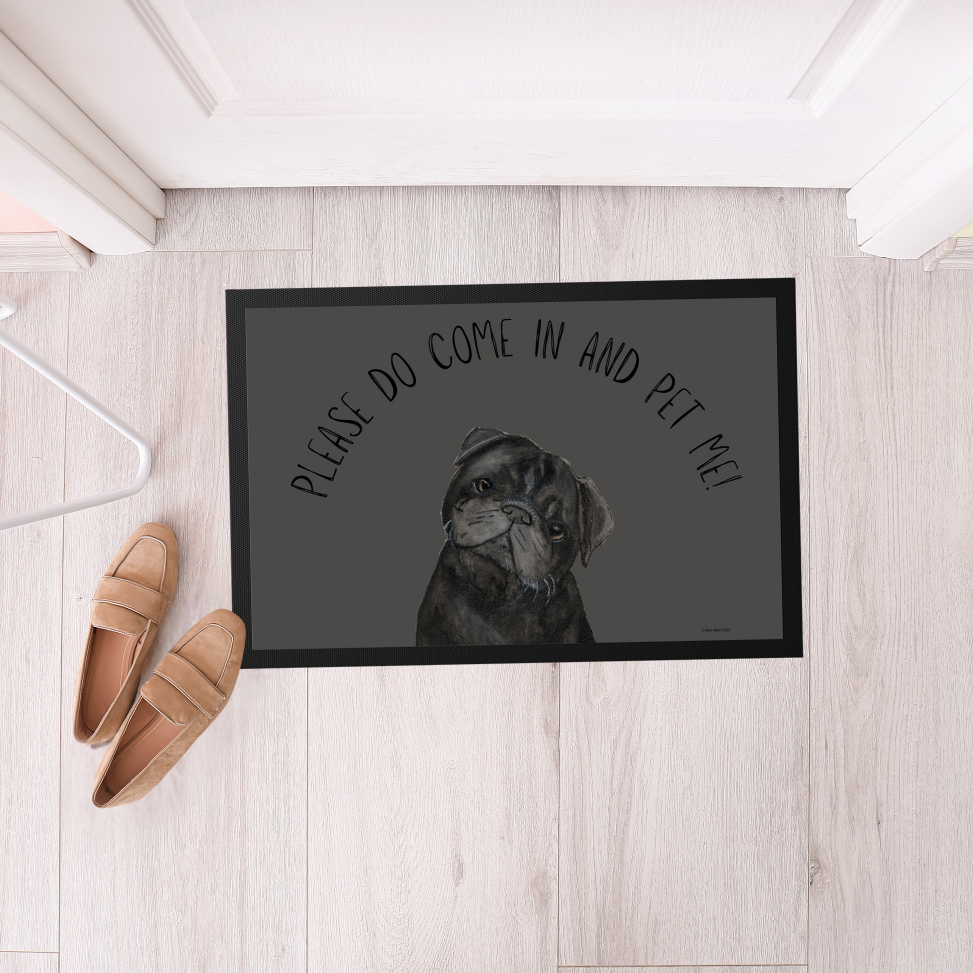 Please Do Come In and Pet Me Pug Door Mat