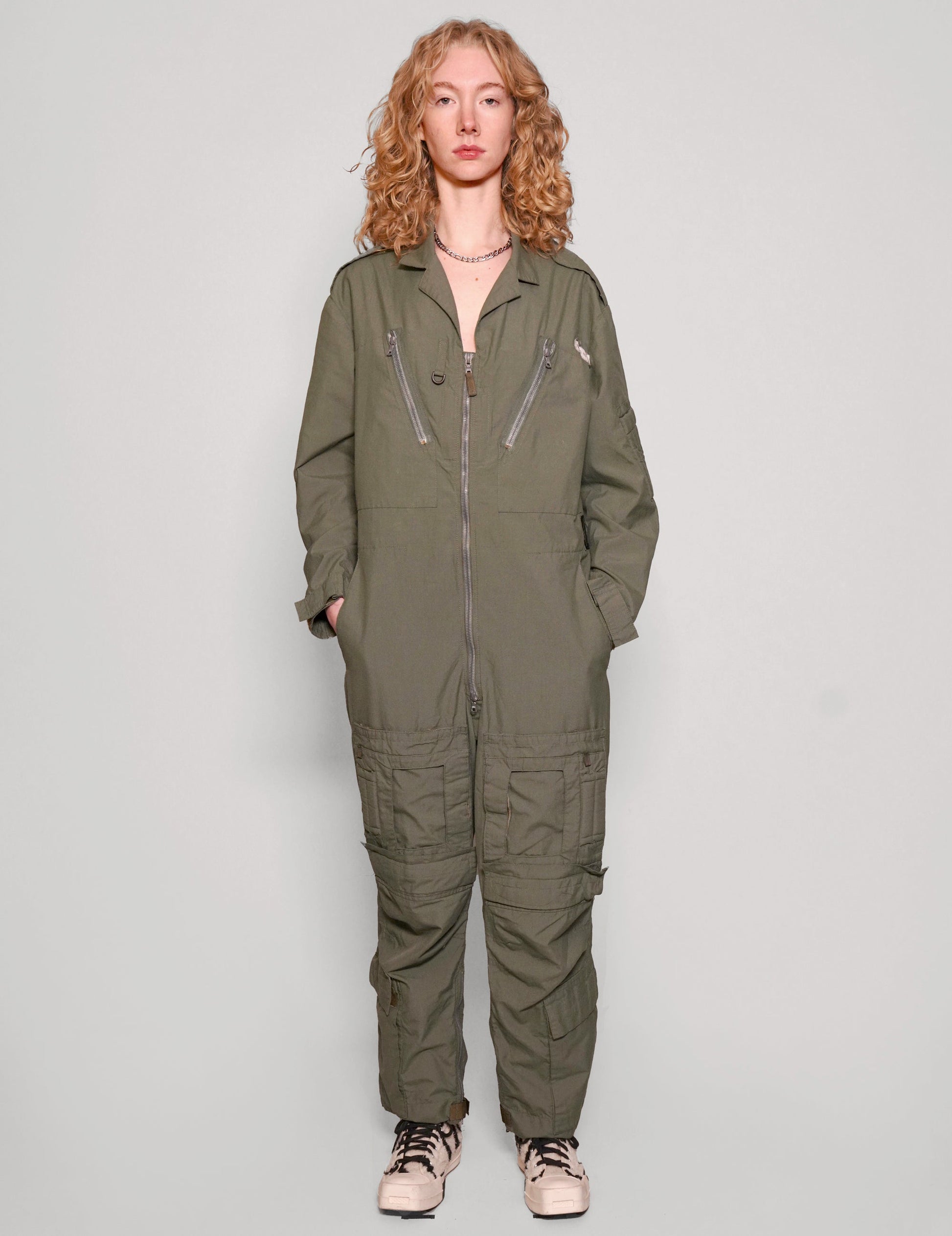 Khaki Party Back Jumpsuit with Sequin Detail