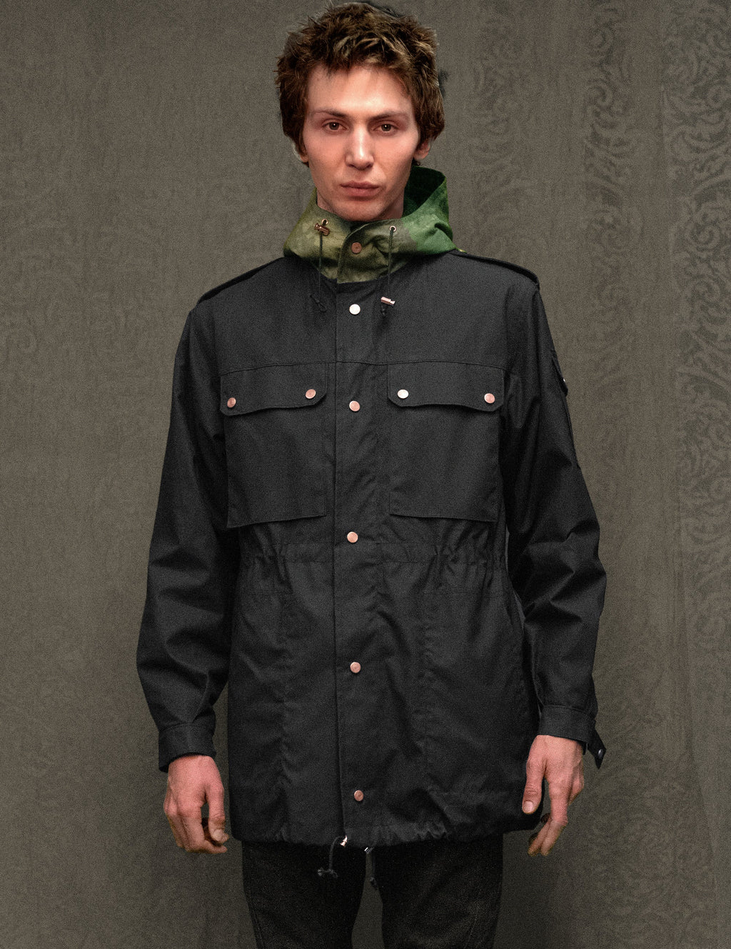 Desert Parka Black and Camo Combo