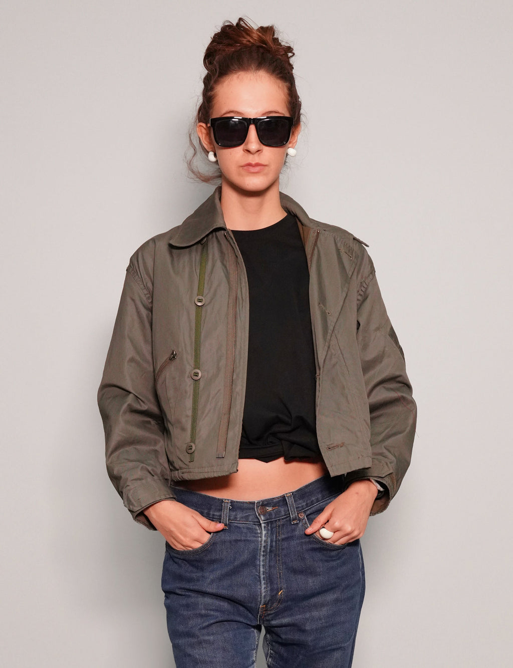 Vintage Aircrew Jacket in Grey Brown