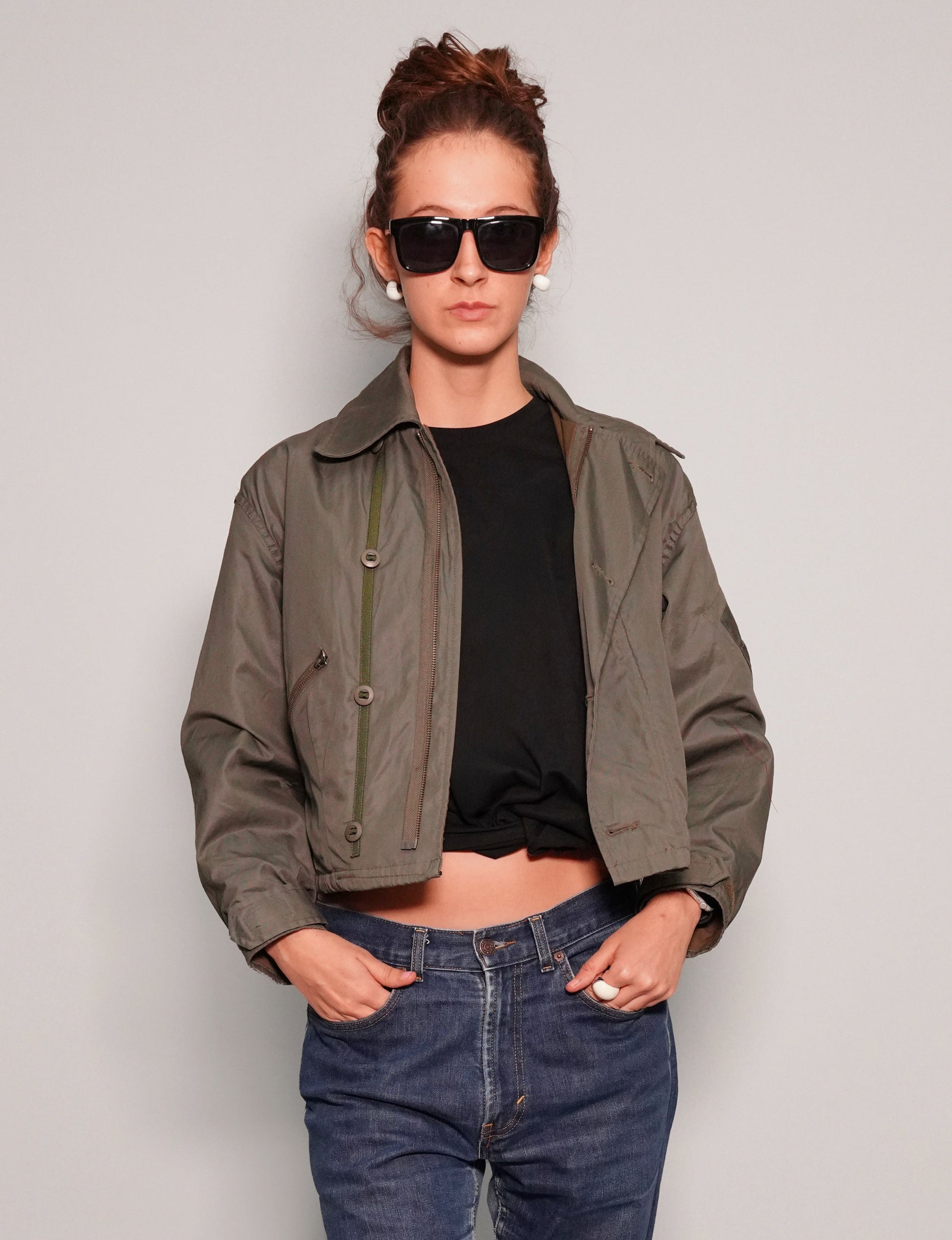 Vintage Aircrew Jacket in Grey Brown