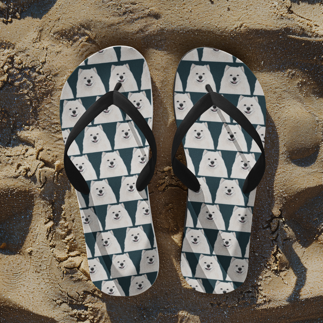 Samoyed Flip Flops Walk in Comfort and Cuteness