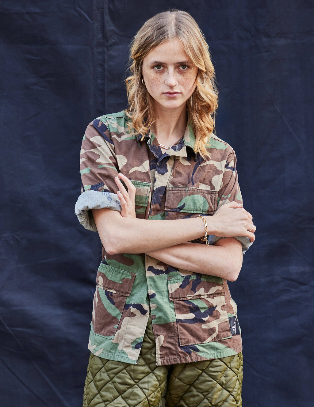 Party Back Shirt Black Lace Camo
