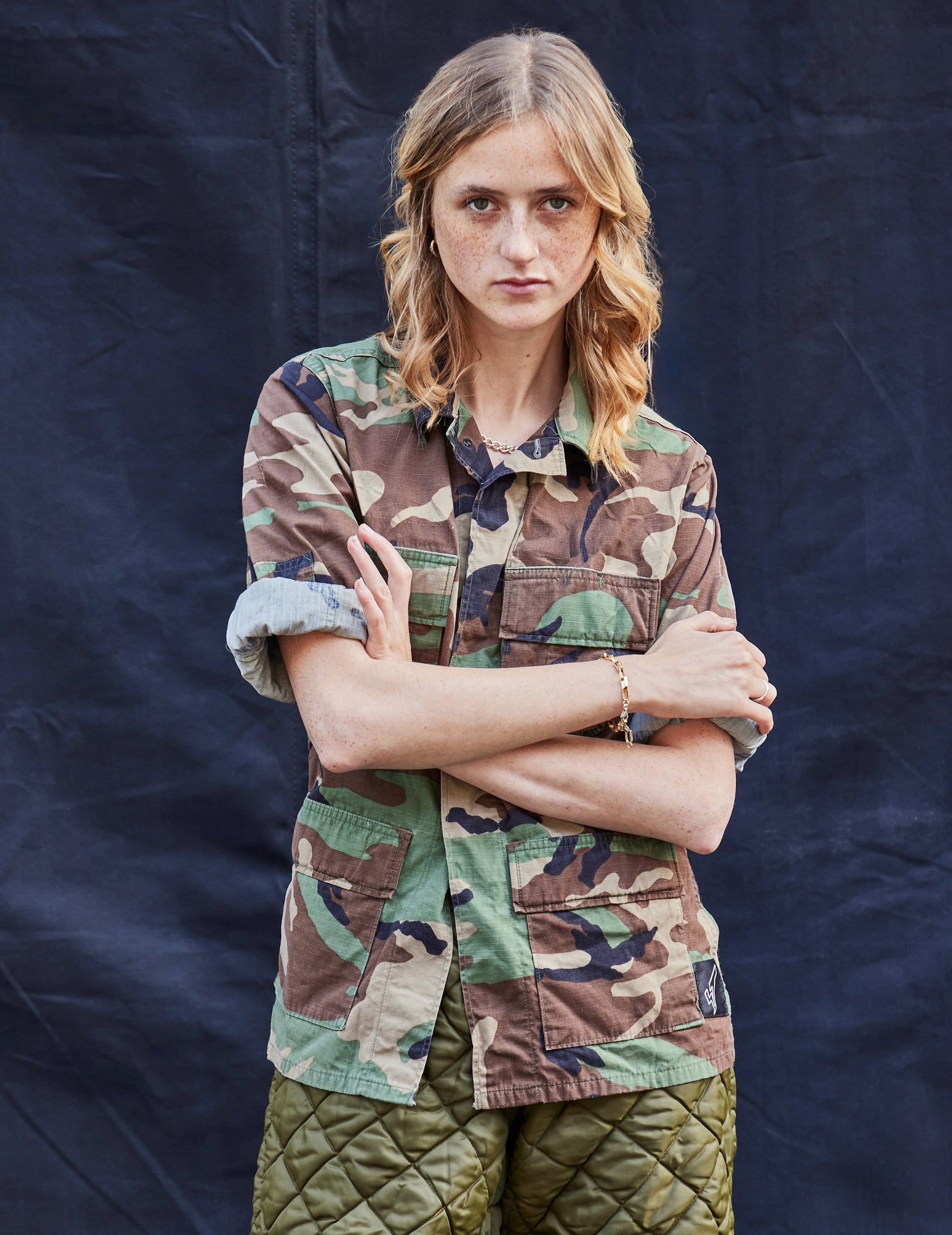Party Back Shirt Black Lace Camo