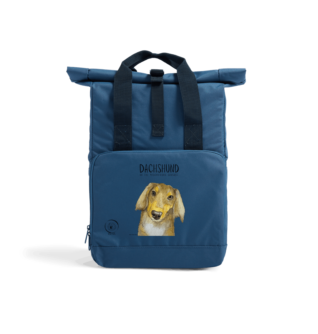 Long Haired Dachshund Roll Top Backpack