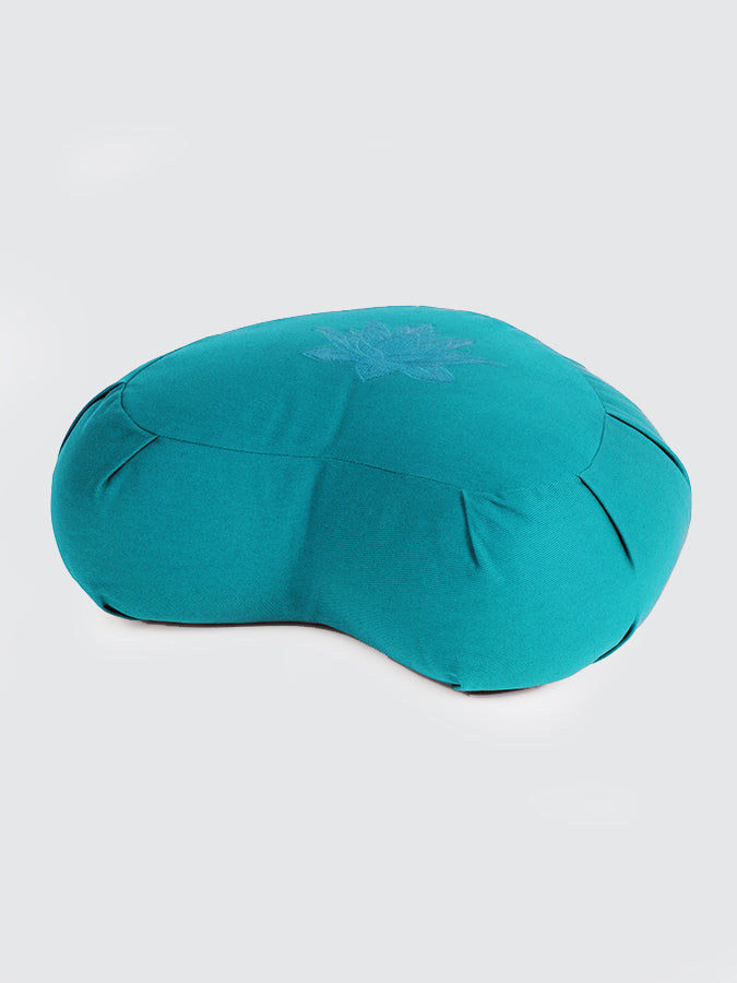 Organic Cotton Crescent Lotus Zafu Buckwheat Meditation Cushion