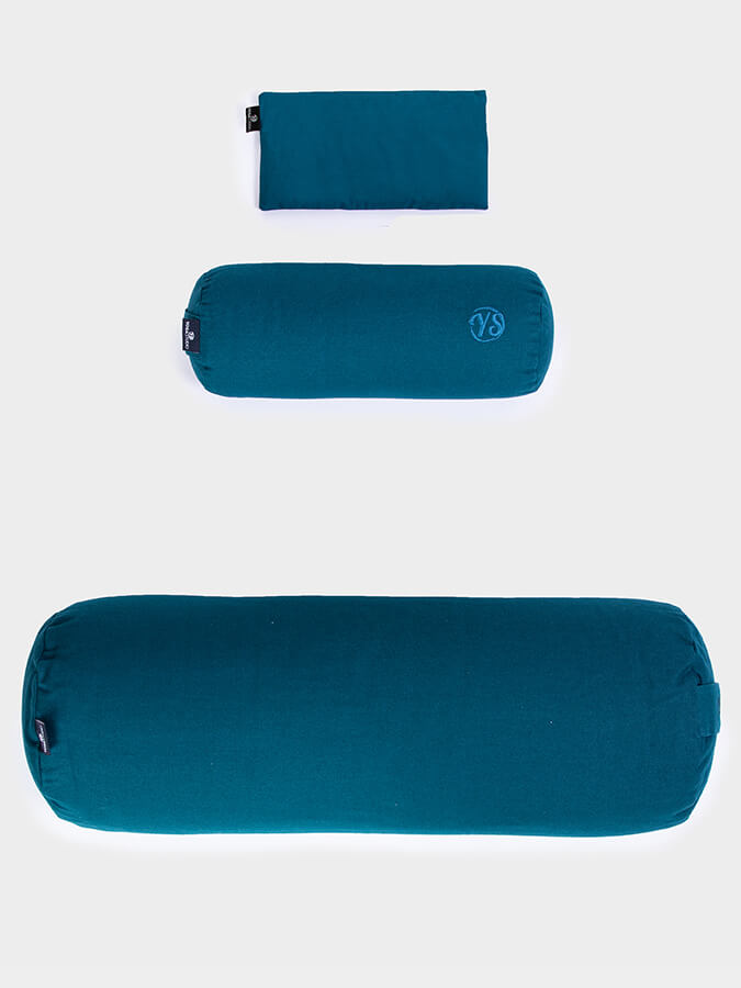 Organic Meditation Bolster and Eye Pillow Set for Yoga and Relaxation