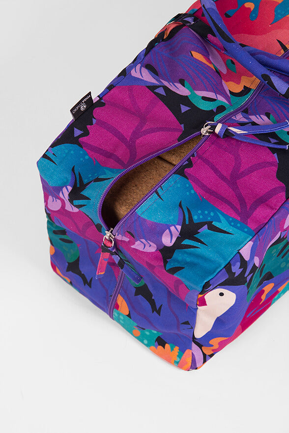 Organic Cotton Yoga Equipment Bag in Floral Design