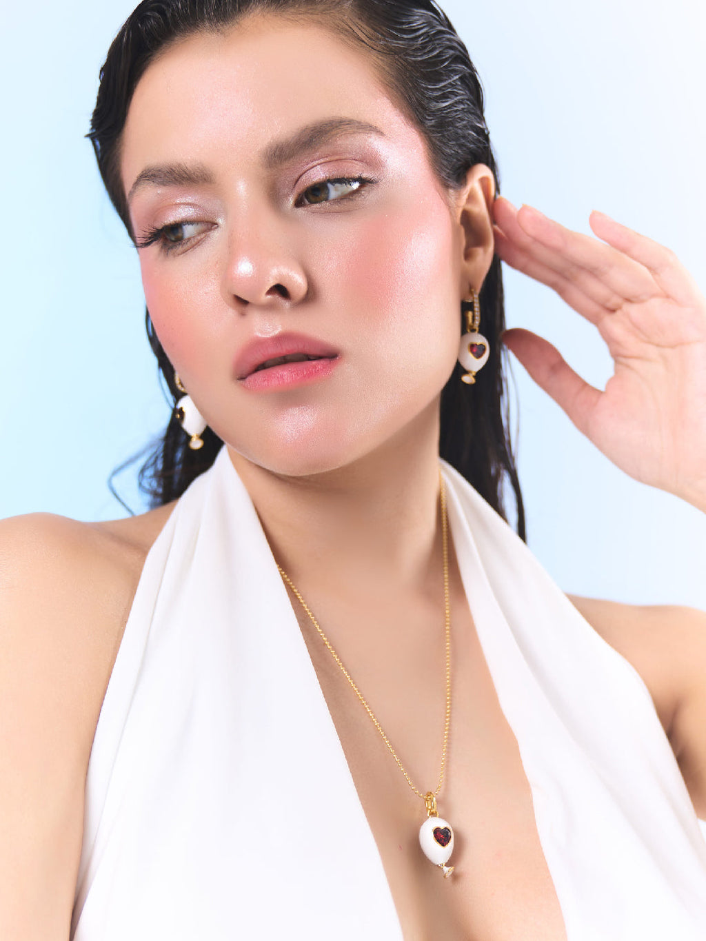 Age of Innocence Red and White Adjustable Necklace