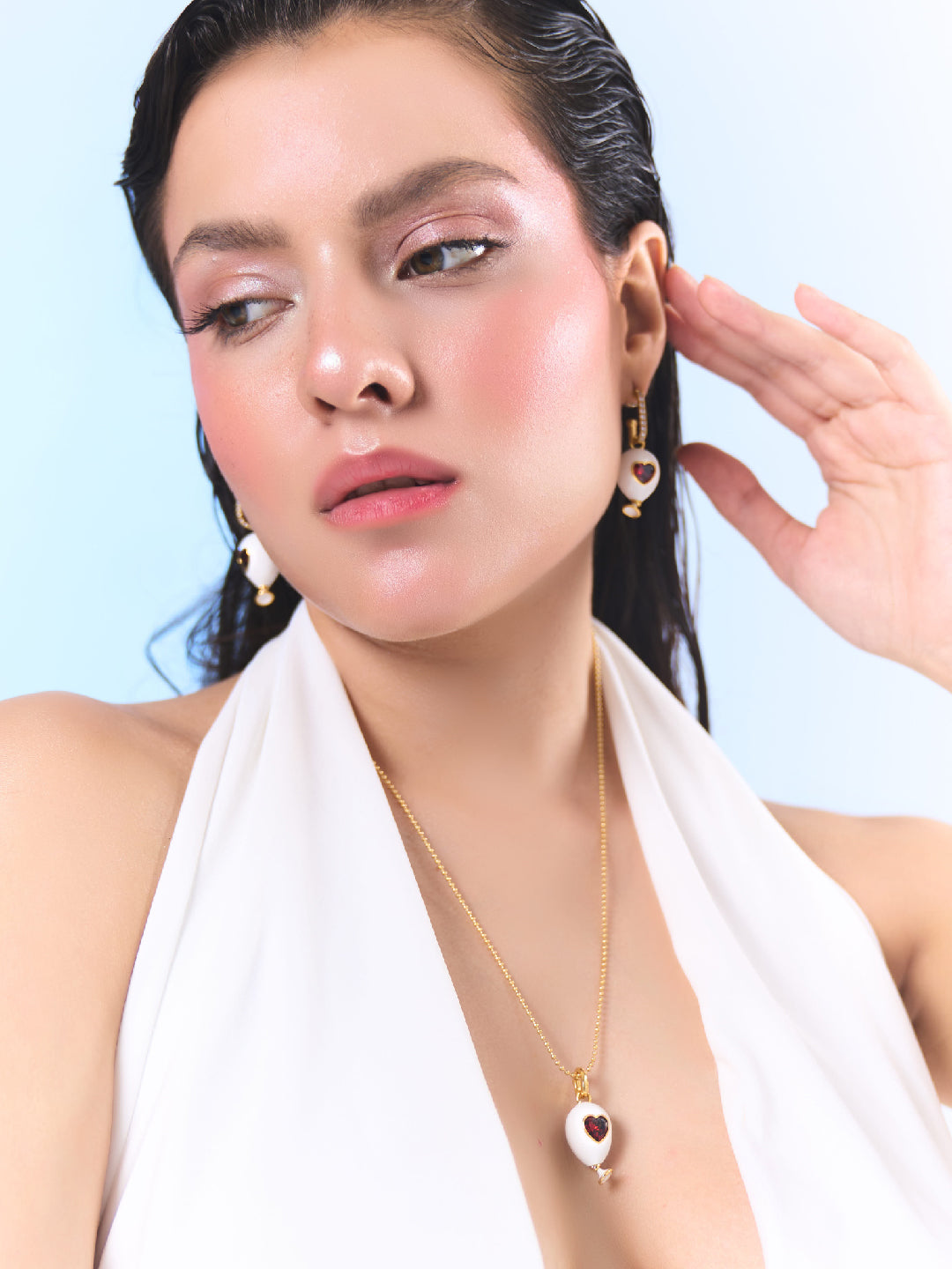 Age of Innocence Red and White Adjustable Necklace