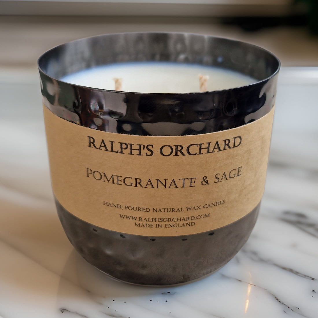 Two Wick Dimpled Black Candle