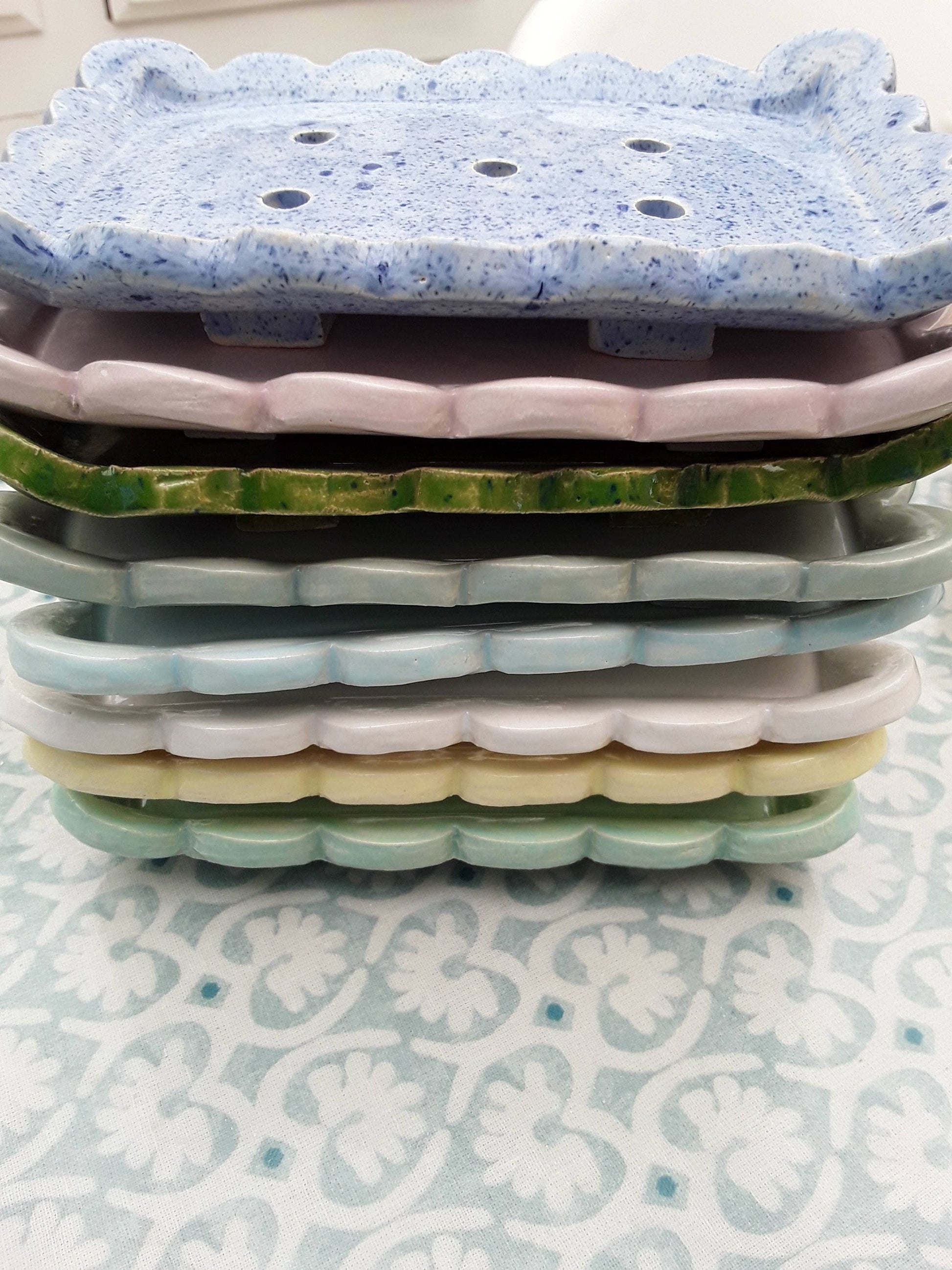 Large Scalloped Ceramic Soap Dish