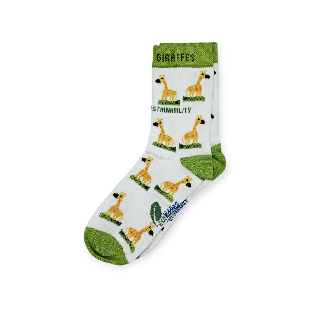 Organic Cotton Kids Socks Bundle with Giraffe, Cheetah and Butterfly Designs